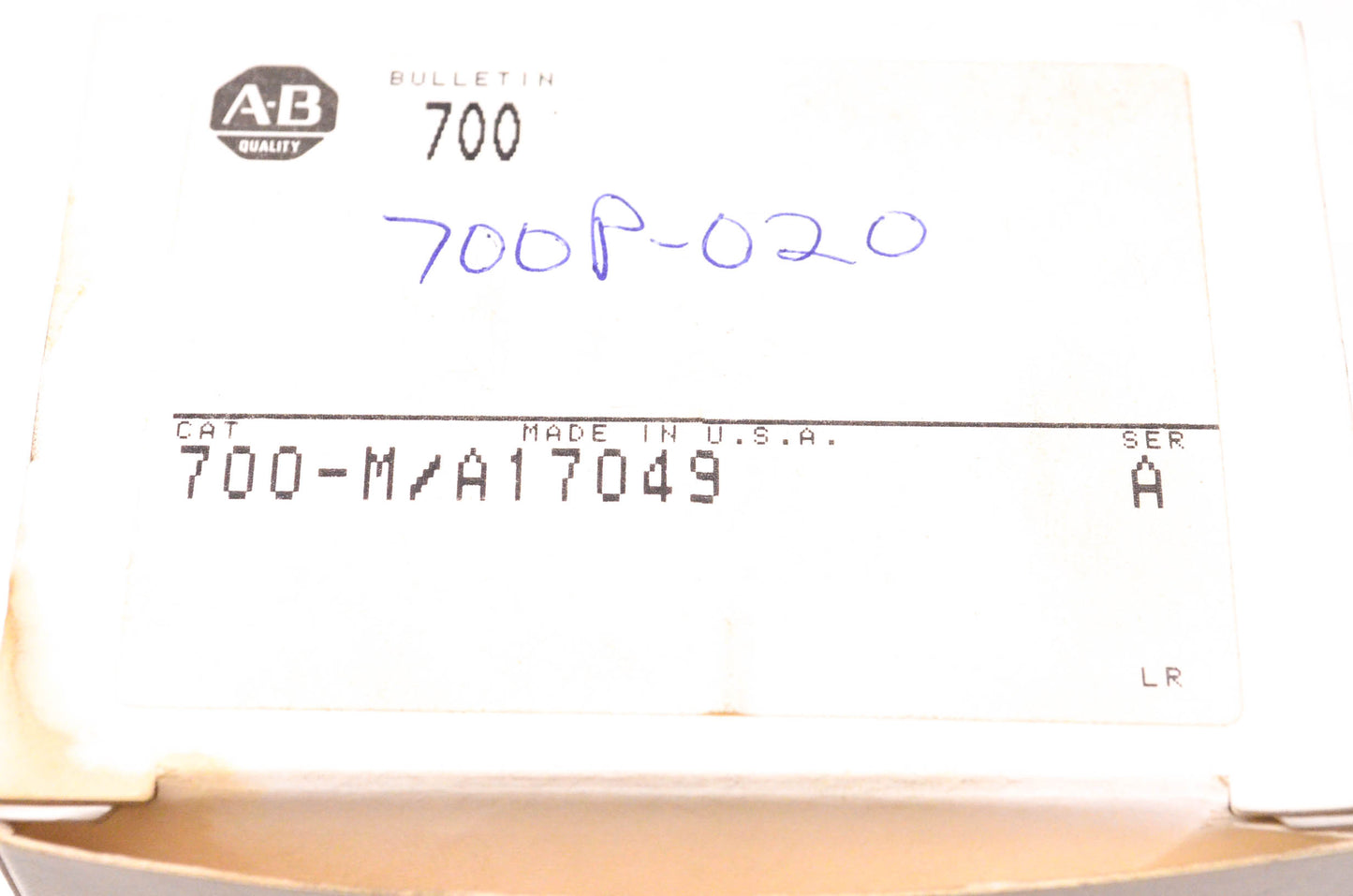 Allen Bradley 700-M/A17049 AC Relay Type P NOS