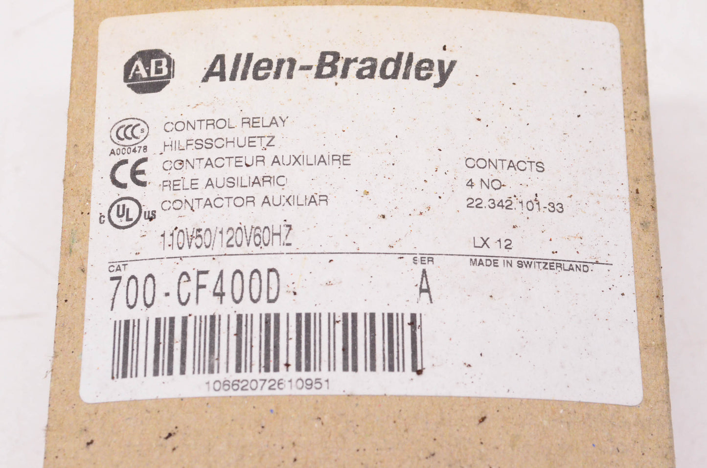 Allen Bradley 700-CF400D Control Relay NOS