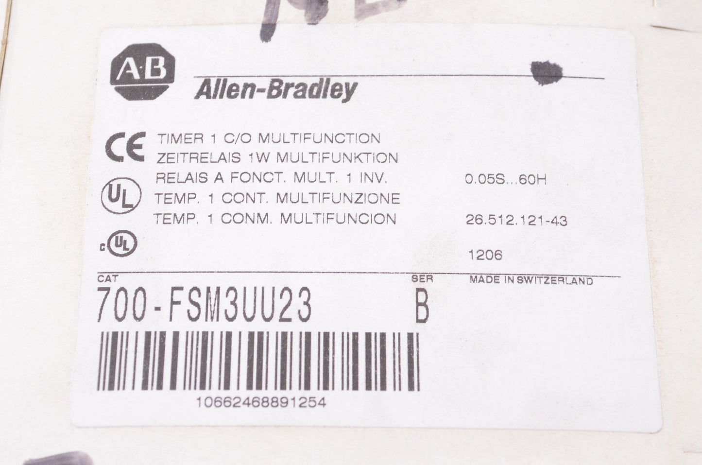 Allen Bradley 700-FSM3UU23 Timing Relay NOS