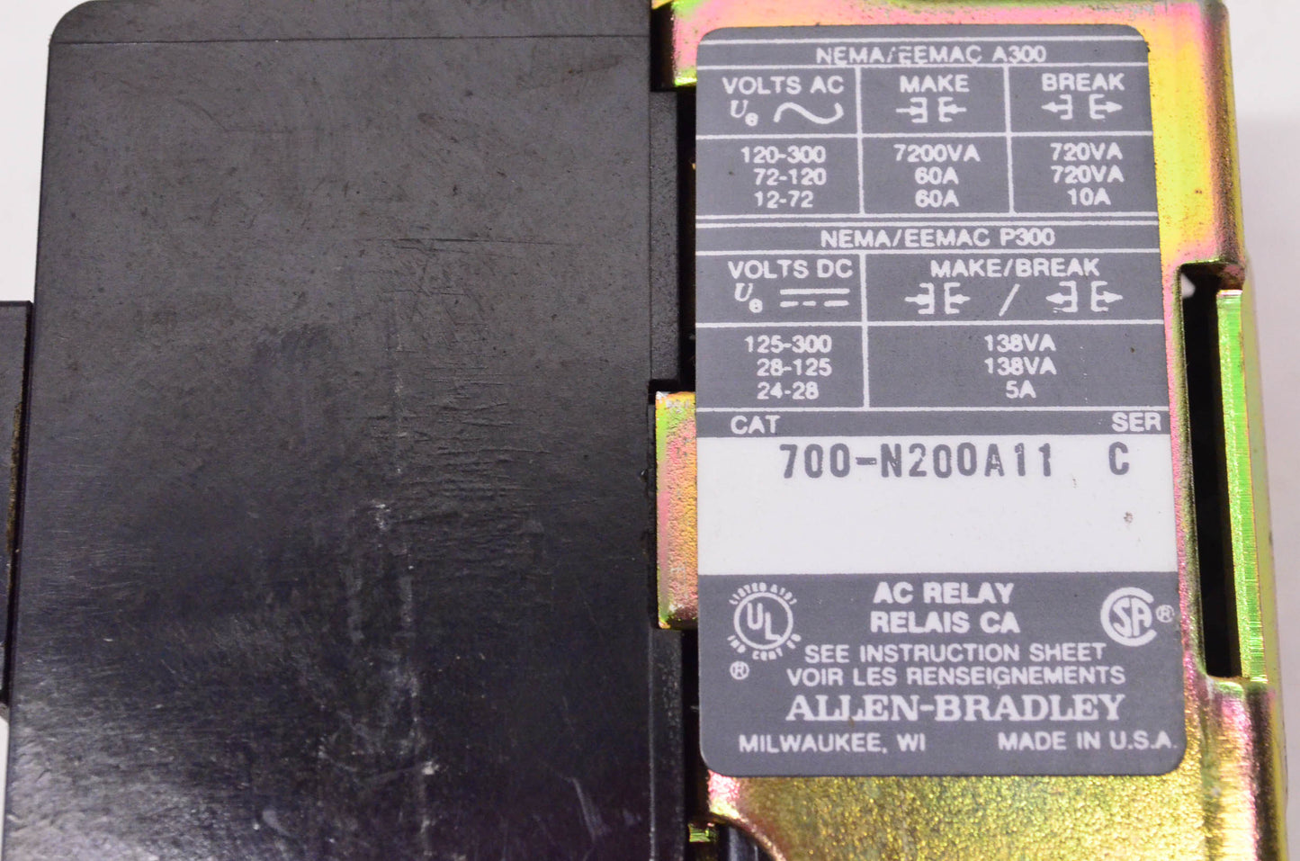 Allen Bradley 700-N200A11 Coil Relay