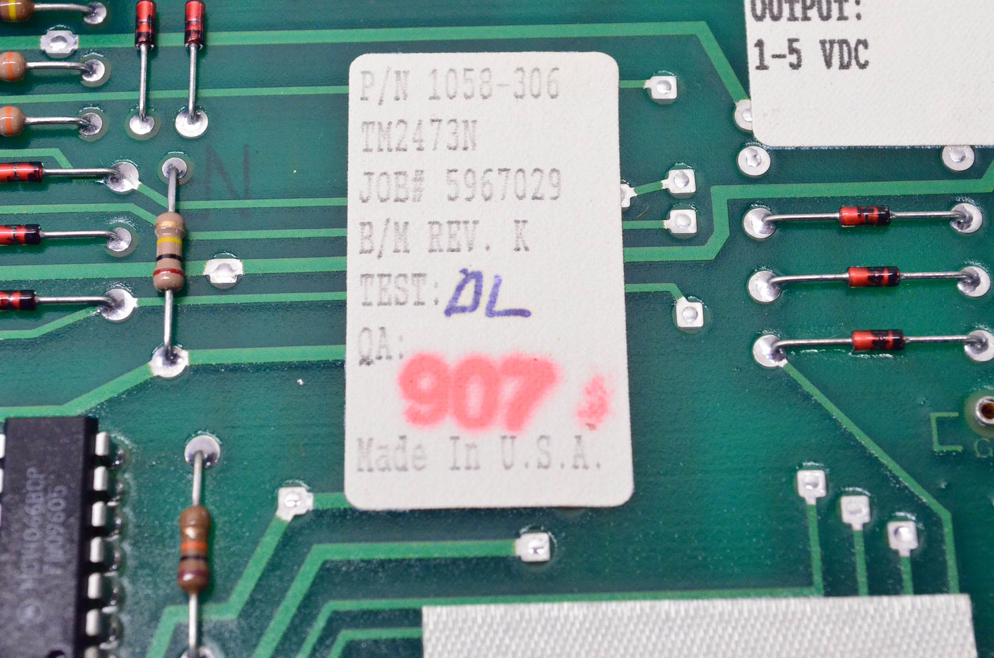 RIS TM2473N, 1058-306 Alarm Board NOS
