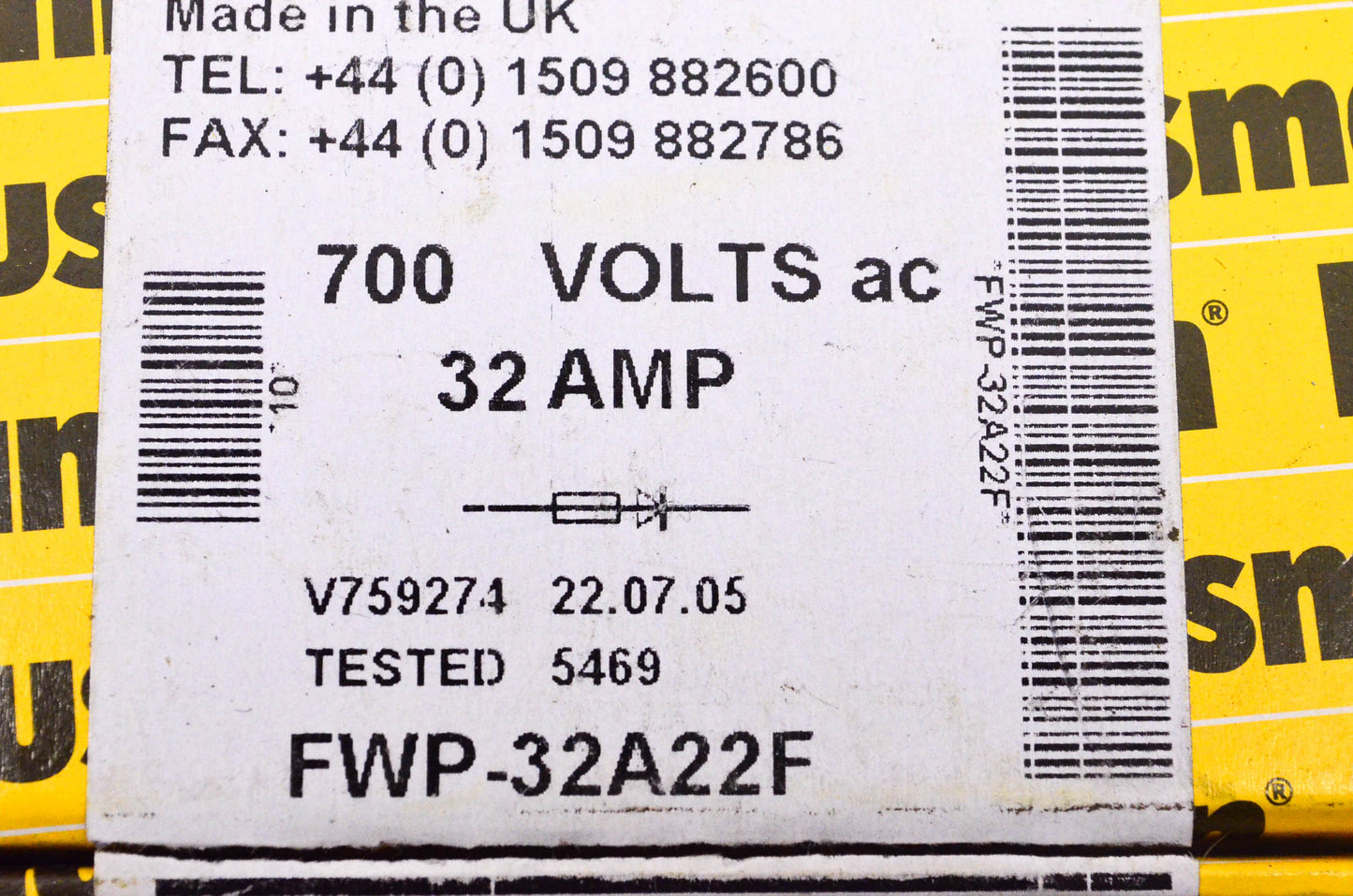 Cooper Bussmann FWP-32A22F 32 Amp 700 Volt AC Fuse NOS