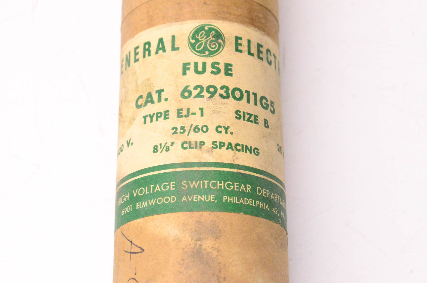 General Electric 6293011G5 Type EJ-1 Size B Fuse NOS