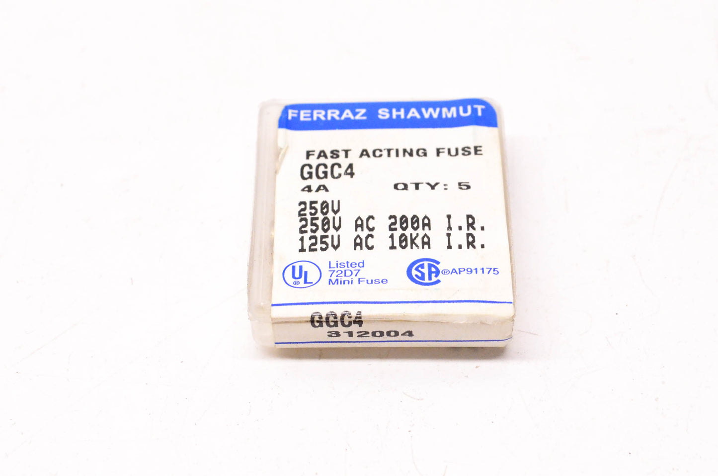 Ferraz Shawmut GGC4 4 Amp 250 Volt Fast Acting Fuse Qty 5 NOS