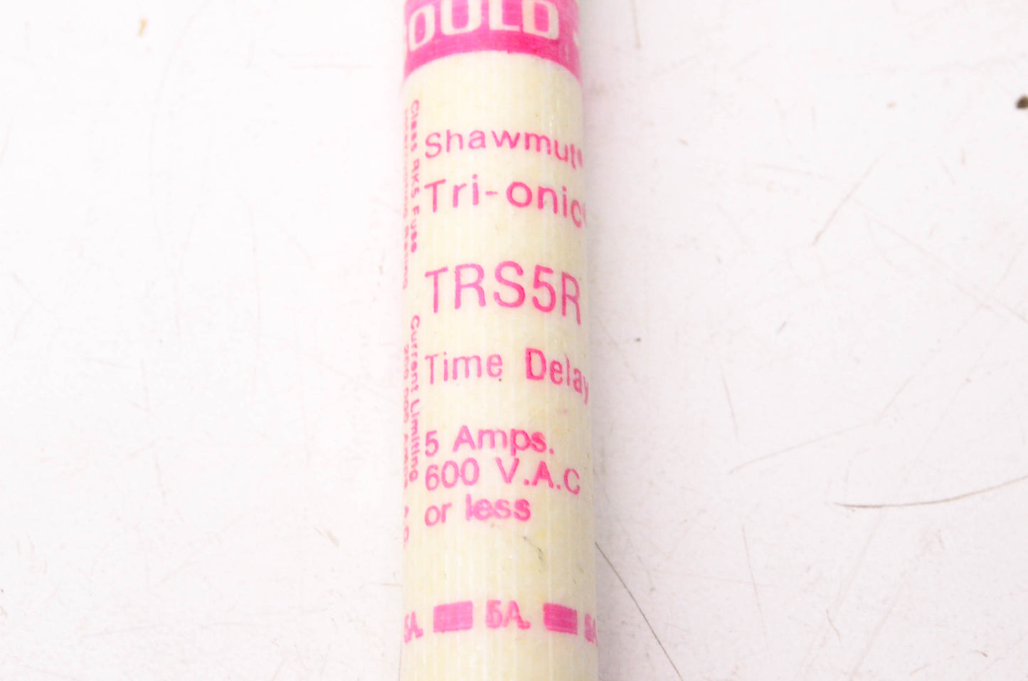 Gould TRS5R 5 Amp 600 Volt AC or Less Tri-Onic Time-Delay Fuse NOS