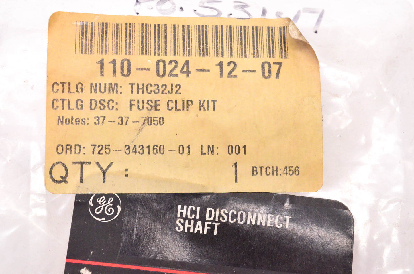 General Electric THC32J2, 783164-00968 Incomplete HCI Disconnect Shaft Kit NOS