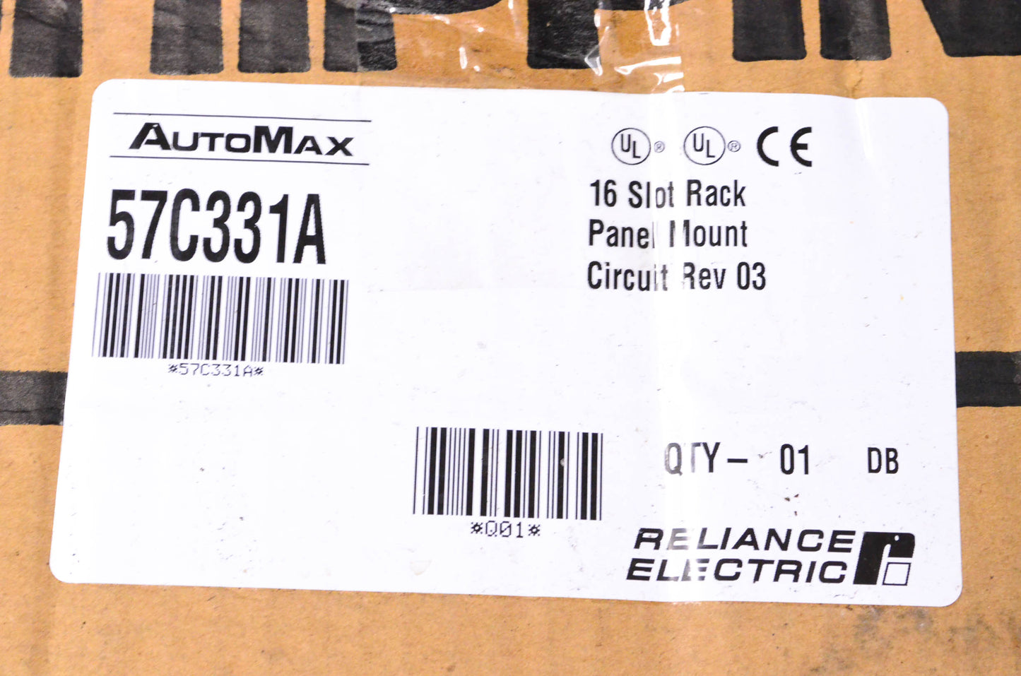 Reliance Electric 57C331A AutoMax 16 Slot Panel Mount Rack NOS