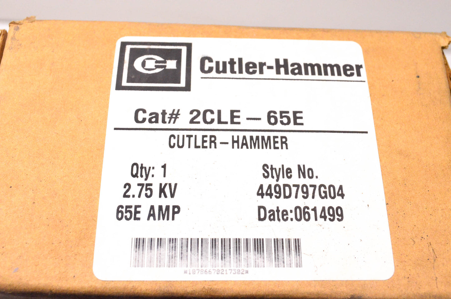Cutler-Hammer 449D797G04, 2CLE-65E 65E Amp 2.75KV Current Limiting Fuse NOS