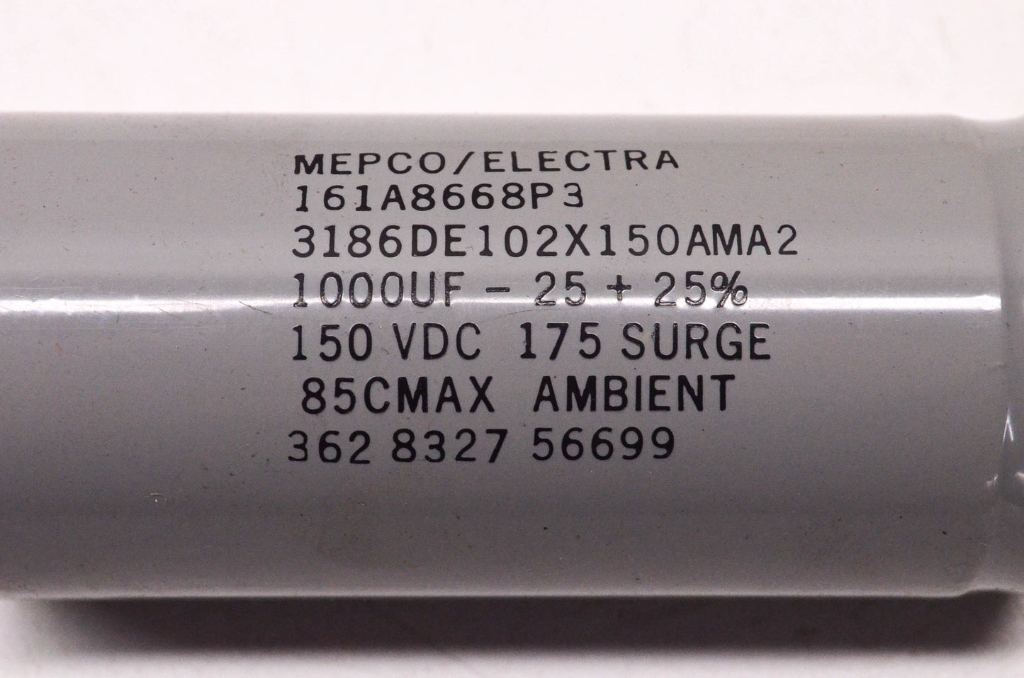 Mepco/Electra 161A8668P3 1000uF 150 Volt DC Capacitor NOS