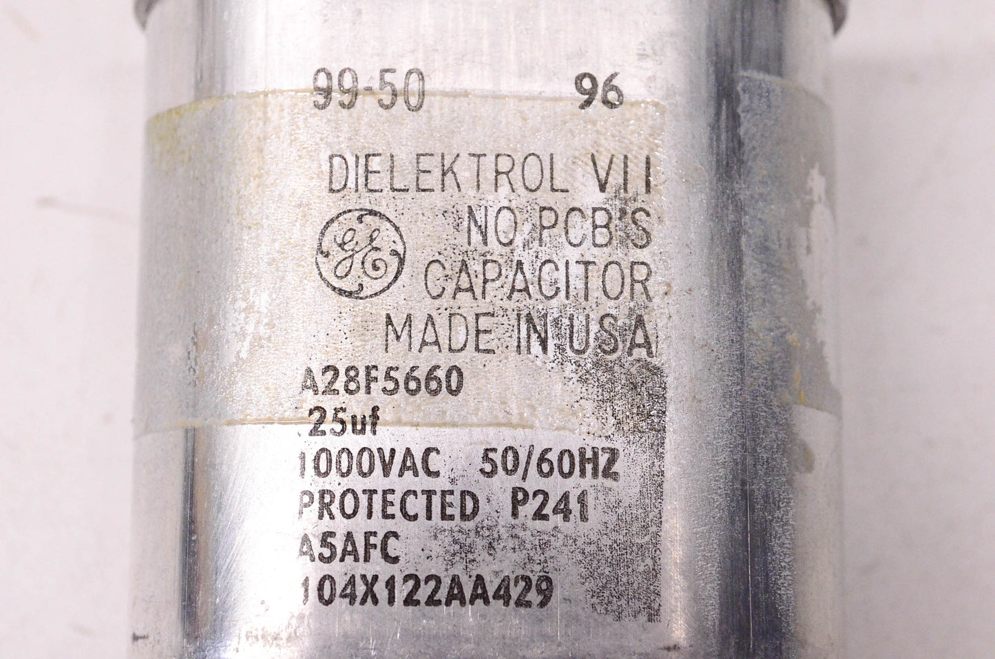 General Electric 25uF 1000 Volt AC 50/60HZ Capacitor W/ Hold Down Clamps NOS