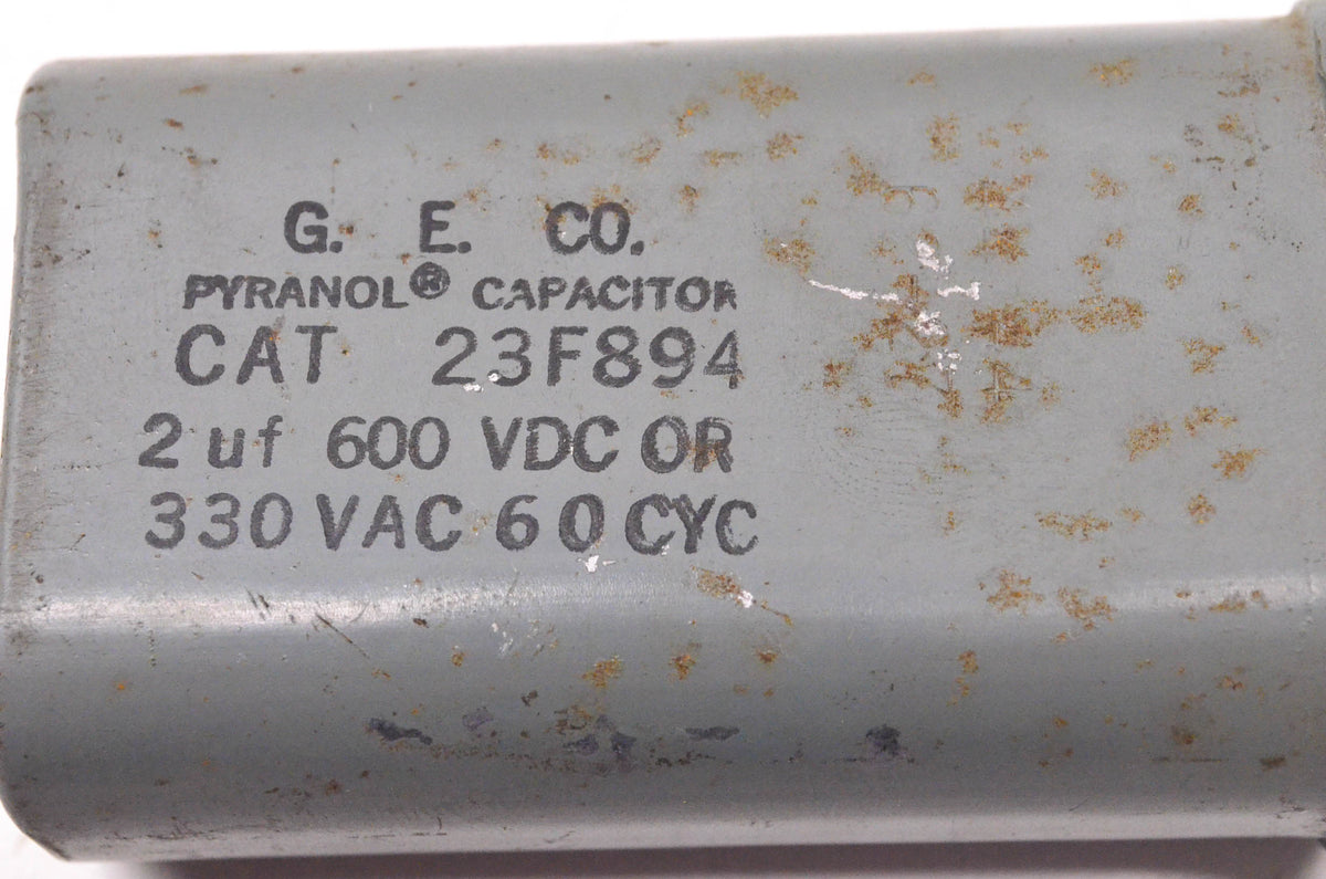 General Electric 23F894 2uF 600VDC or 330VAC Capacitor NOS