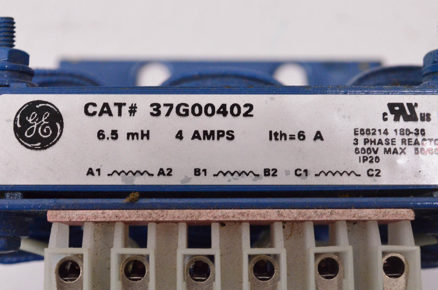 General Electric 37G00402 3 Phase Reactor 4 Amps 6.5mH 600 Volt 50/60Hz NOS