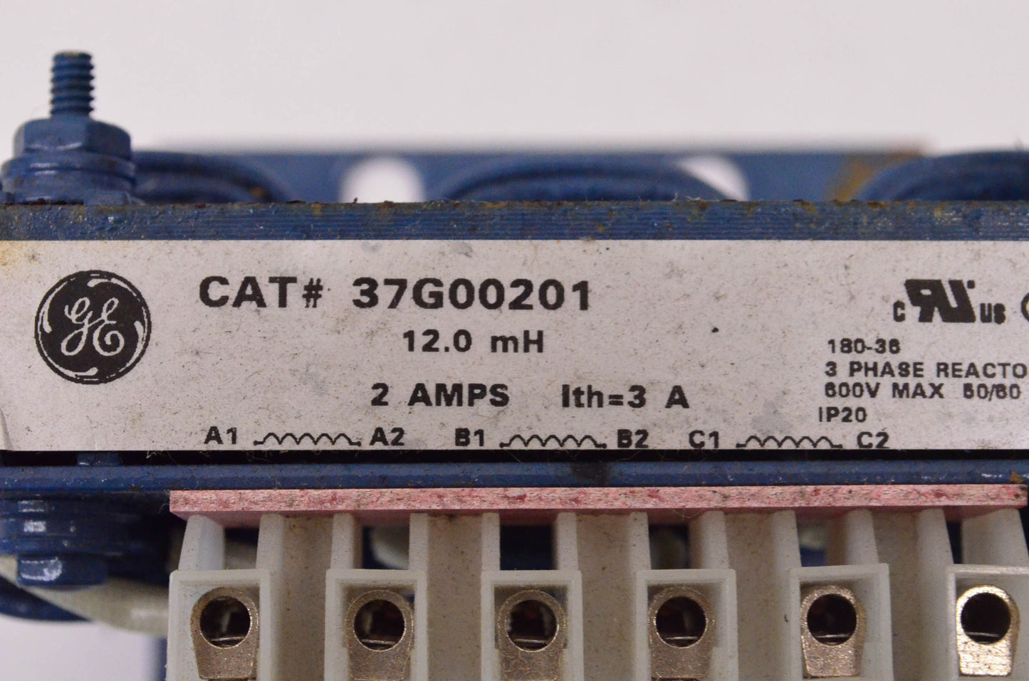 General Electric 37G00201 3 Phase Reactor 2 Amps 12.0mH 600 Volt 50/60Hz NOS