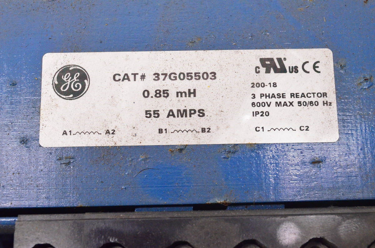 General Electric 37G05503 3 Phase Reactor 55 Amps .85mH 600 Volt 50/60Hz NOS