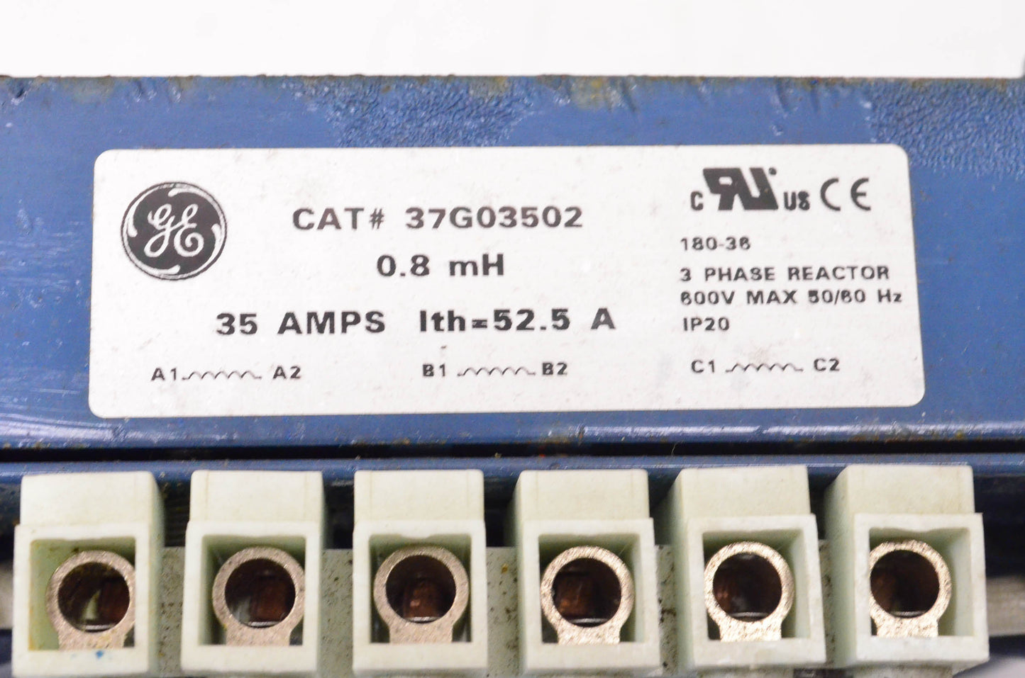 General Electric 37G03502 3 Phase Reactor 35 Amps .8mH 600 Volt 50/60Hz NOS