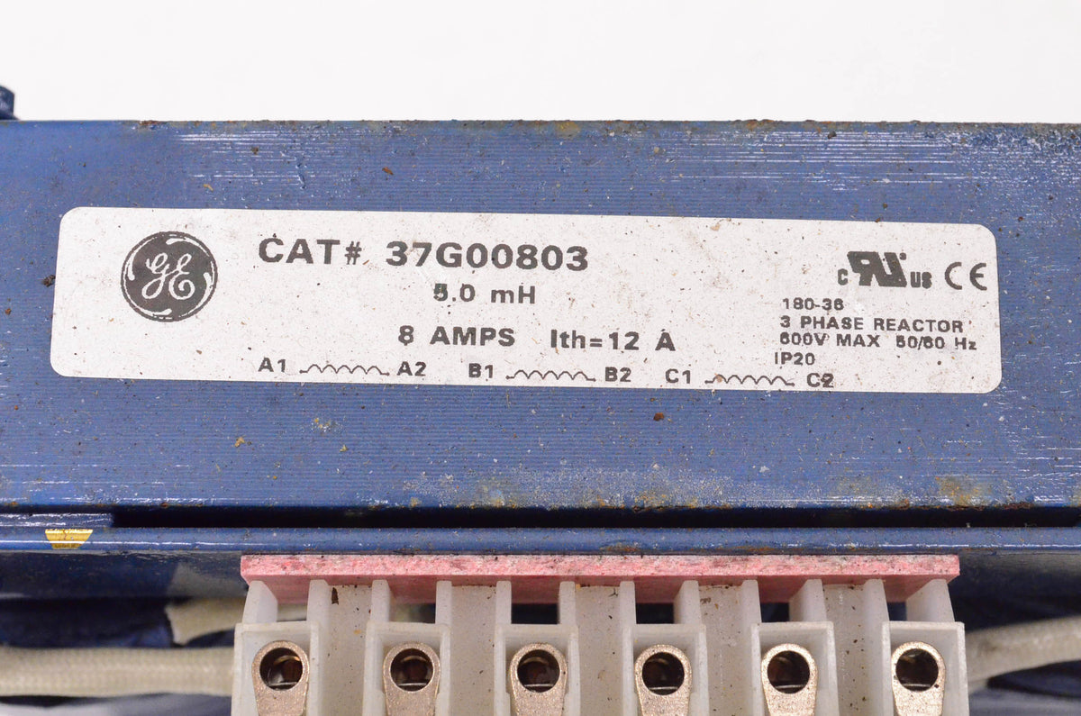 General Electric 37G00803 3 Phase Reactor 8 Amps 5.0mH 600 Volt 50/60Hz NOS