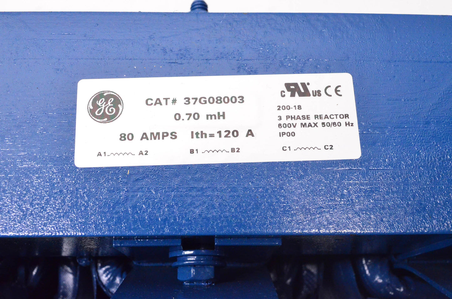 General Electric 37G08003 3 Phase Reactor .70mH 80 Amp 600 Volt 50/60Hz NOS