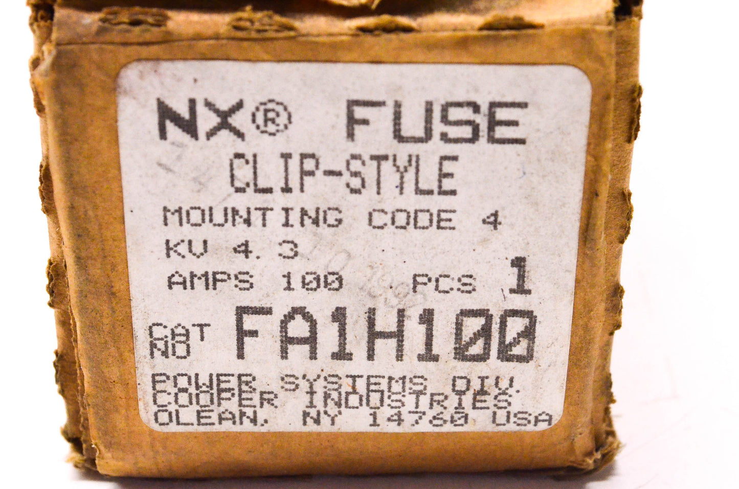Cooper Bussmann FA1H100 100 Amp 4.3KV Current Limiting Fuse NOS