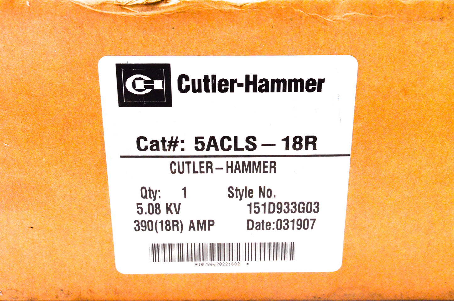 Cutler-Hammer 5ACLS-18R 390(18R) Amp 5.08KV 50/60Hz Current Limiting Fuse NOS