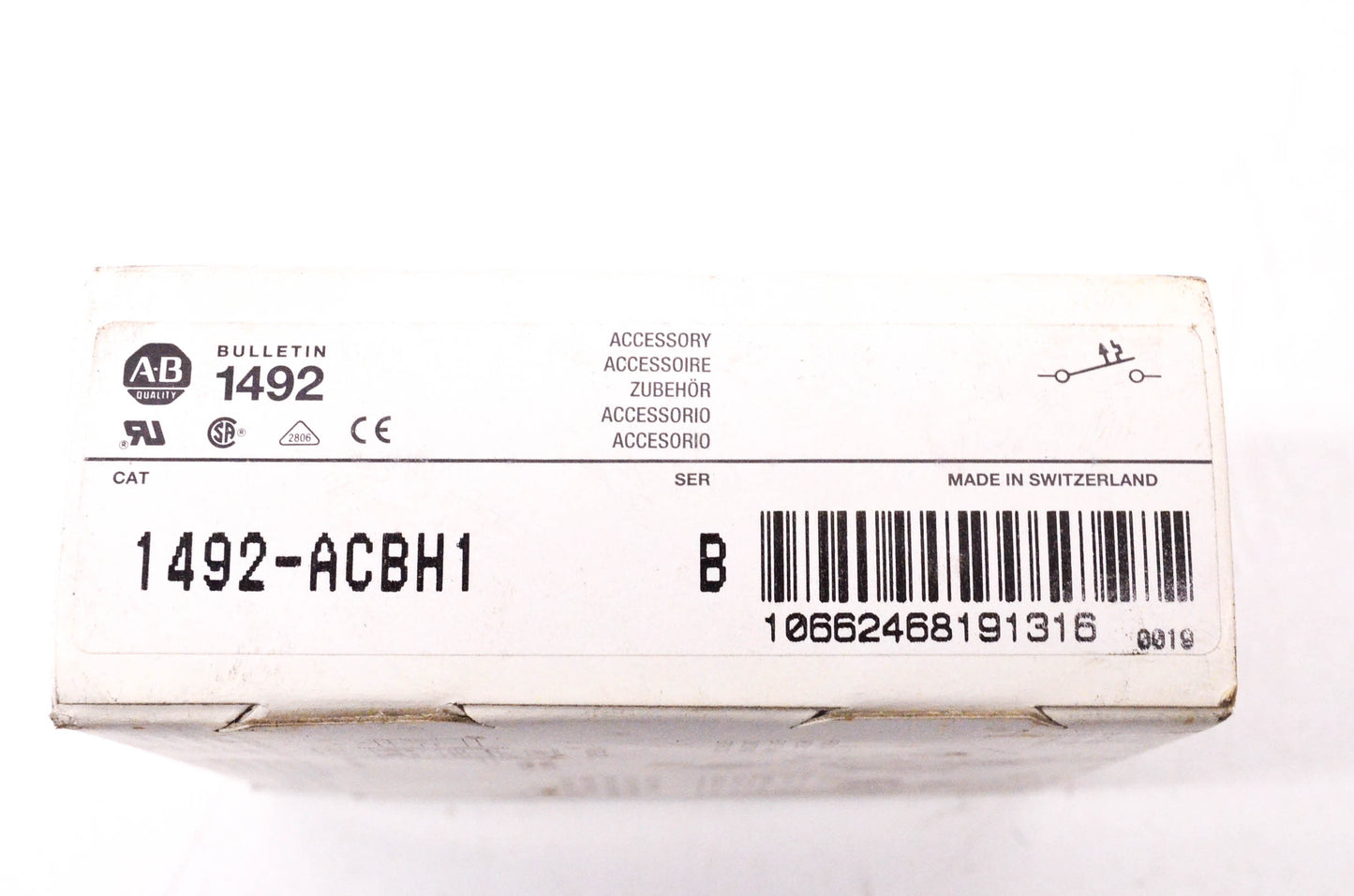 Allen Bradley 1492-ACBH1, 37-53-2164, 51833 Series B Circuit Breaker NOS