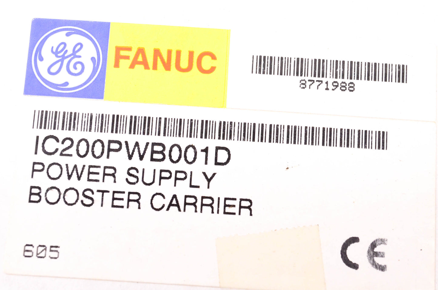 General Electric IC200PWB001D, 37-53-0775 GE Fanuc Power Supply Booster Carrier NOS