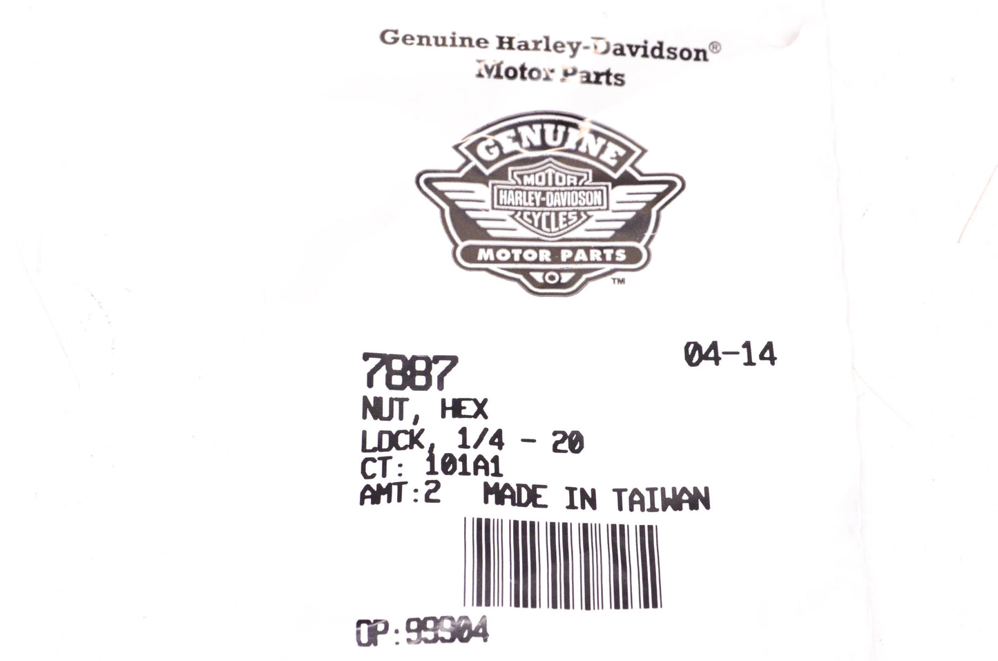 New OEM Harley-Davidson 7887 Hex Lock Nut Qty 2 NOS