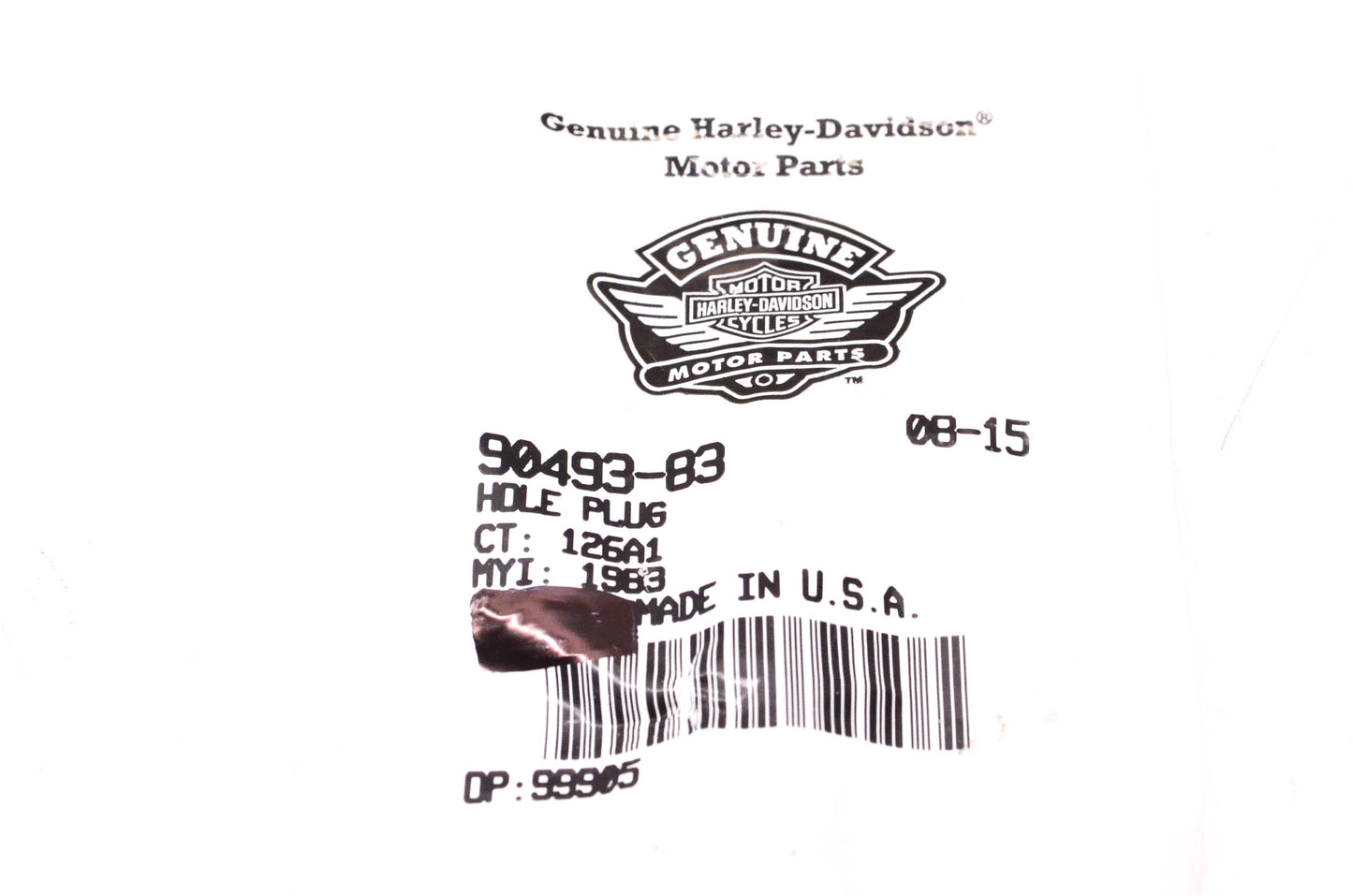 New OEM Harley-Davidson 90493-83 Hole Plug Qty 6 NOS