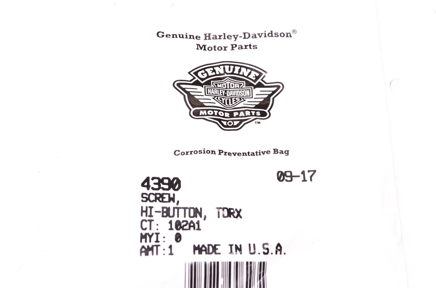 New OEM Harley-Davidson 4390 Hi-Button Torx Screw NOS