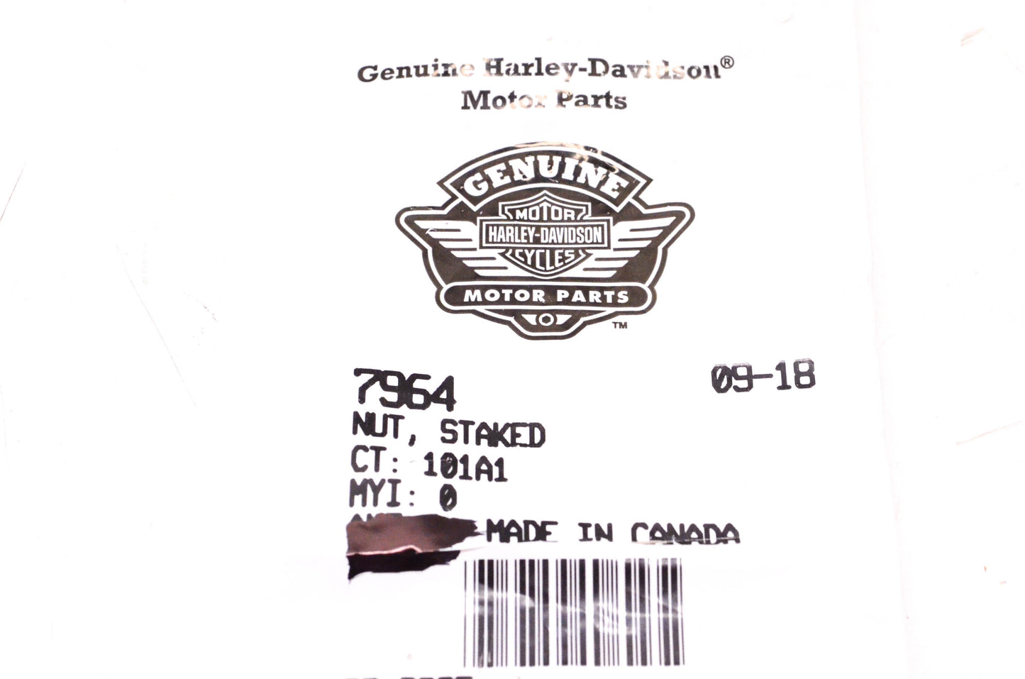 New OEM Harley-Davidson 7964 Staked Nut Qty 3 NOS