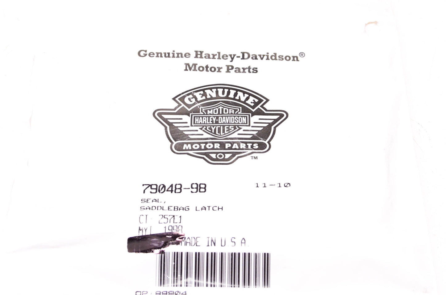 New OEM Harley-Davidson 79048-98 Saddlebag Latch Seal NOS