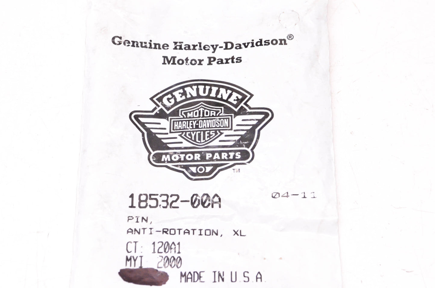 New OEM Harley-Davidson 18532-00A Anti-Rotation Rocker Pin NOS