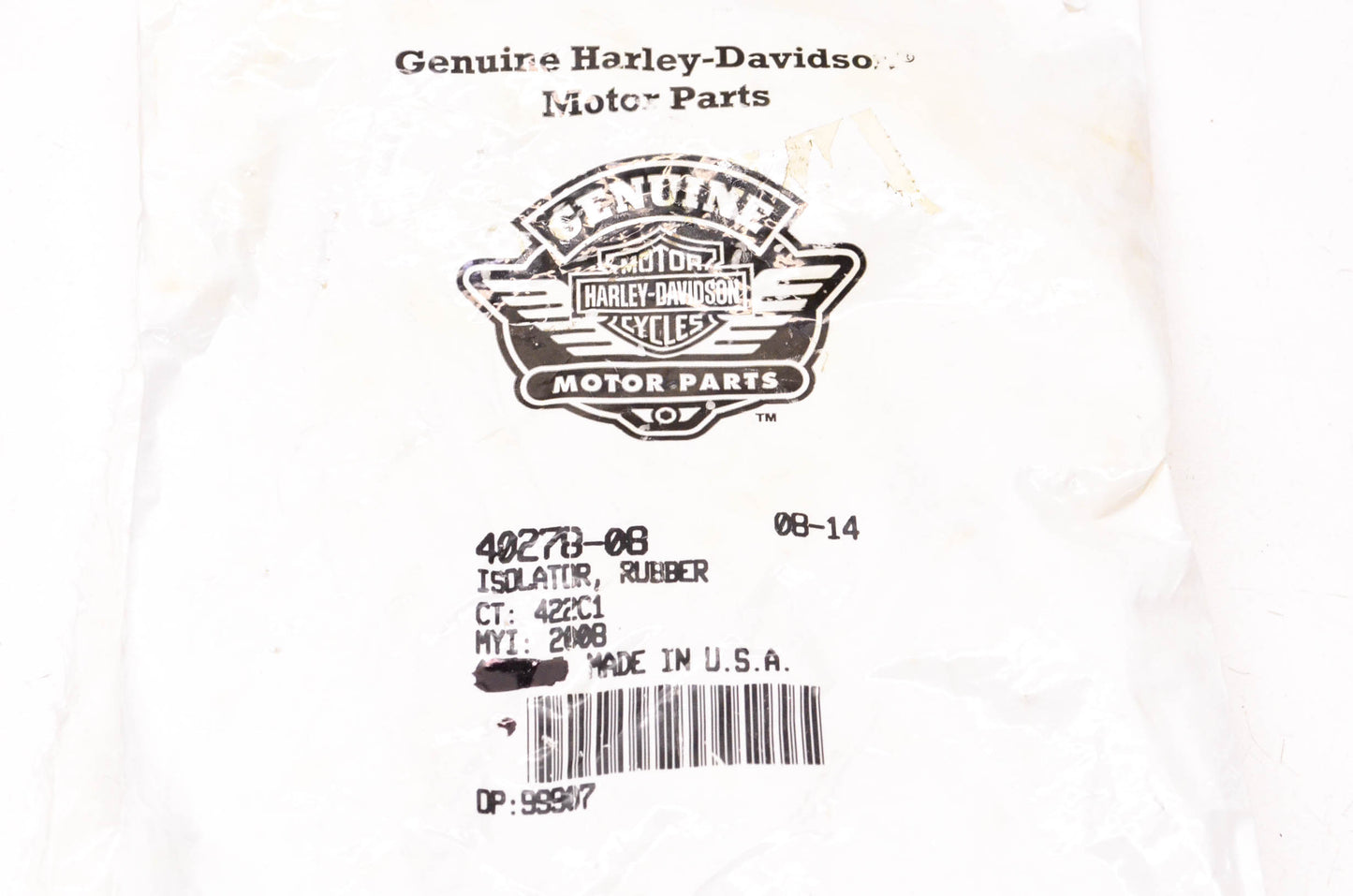 New OEM Harley-Davidson 40278-08 Rubber Isolator NOS