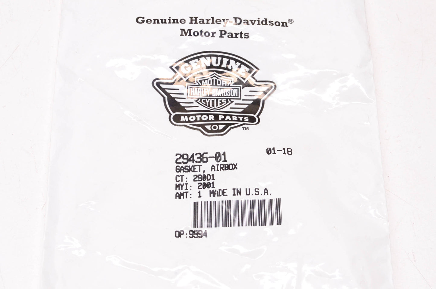 New OEM Harley-Davidson 29436-01 Airbox Gasket NOS