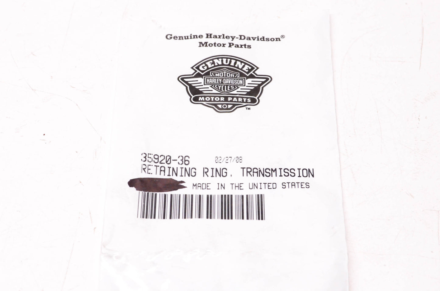 New OEM Harley-Davidson 35920-36 Transmission Retaining Ring NOS
