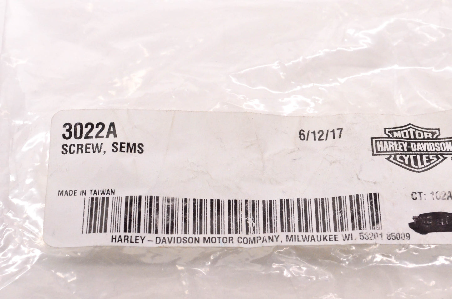 New OEM Harley-Davidson 3022A Pozidriv Pan Head Screw NOS
