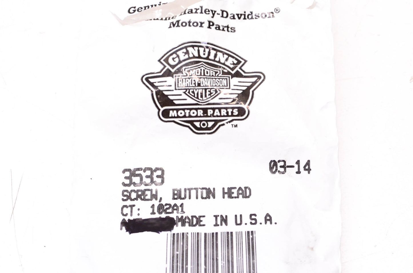 New OEM Harley-Davidson 3533 Button Head Screw Qty 2 NOS