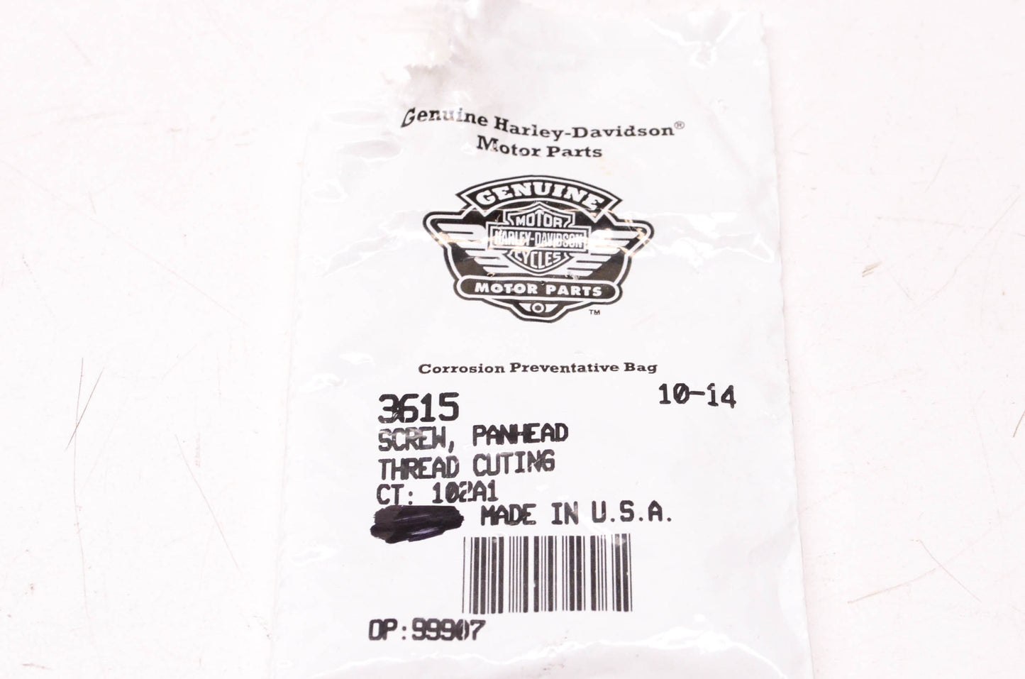 New OEM Harley-Davidson 3615 Thread Cutting Panhead Screw Qty 3 NOS
