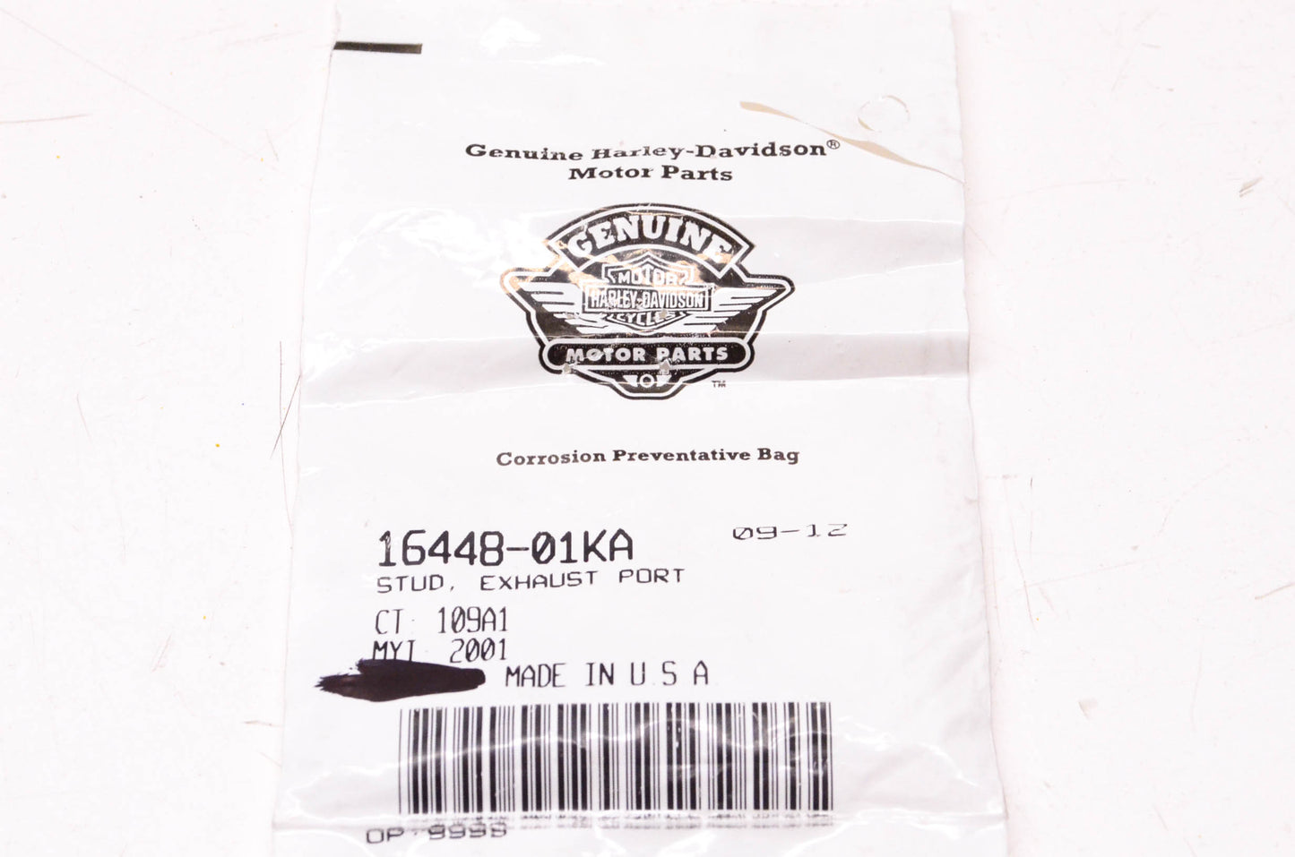 New OEM Harley-Davidson 16448-01KA Exhaust Port Stud NOS