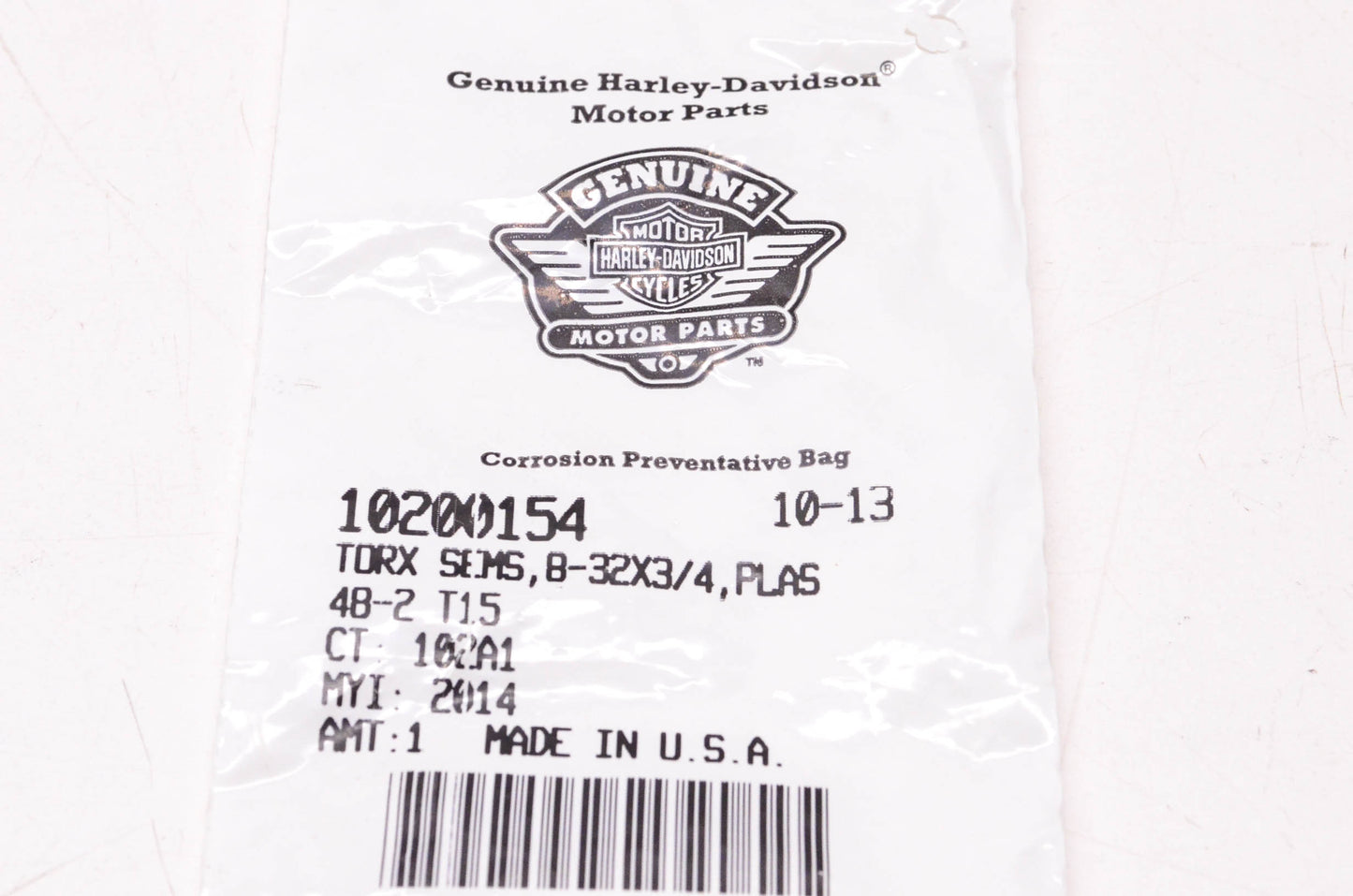 New OEM Harley-Davidson 10200154 Torx Screw & Washer NOS