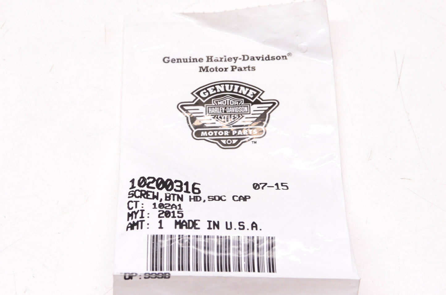New OEM Harley-Davidson 10200316 Button Head Screw NOS