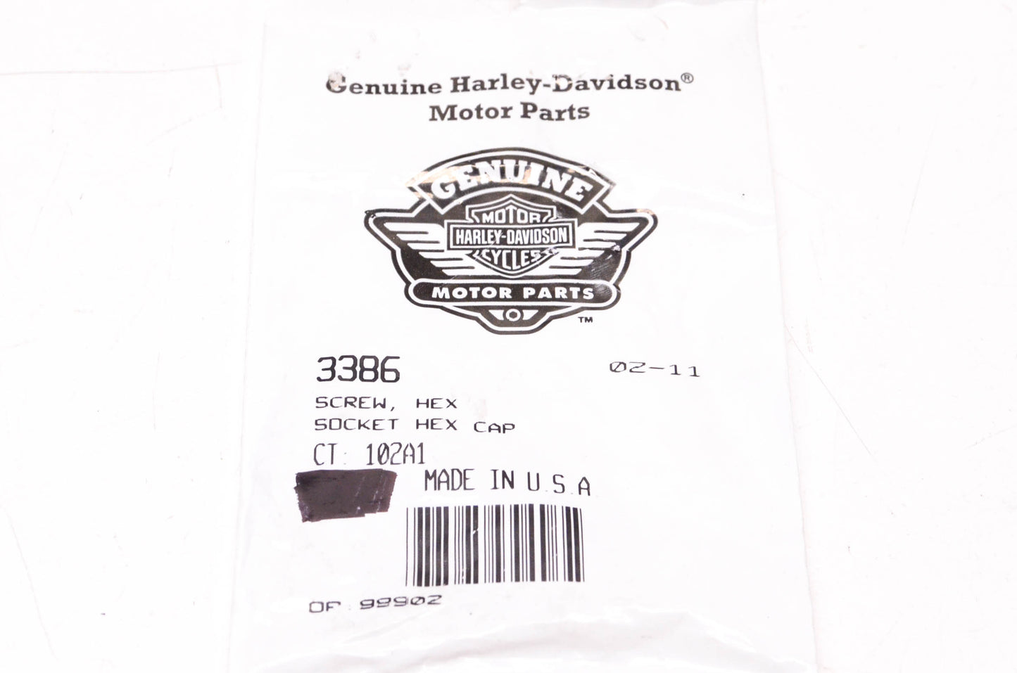 New OEM Harley-Davidson 3386 Hex Cap Screw NOS