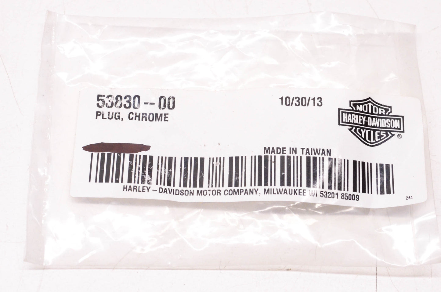 New OEM Harley-Davidson 53830-00 Chrome Plug NOS