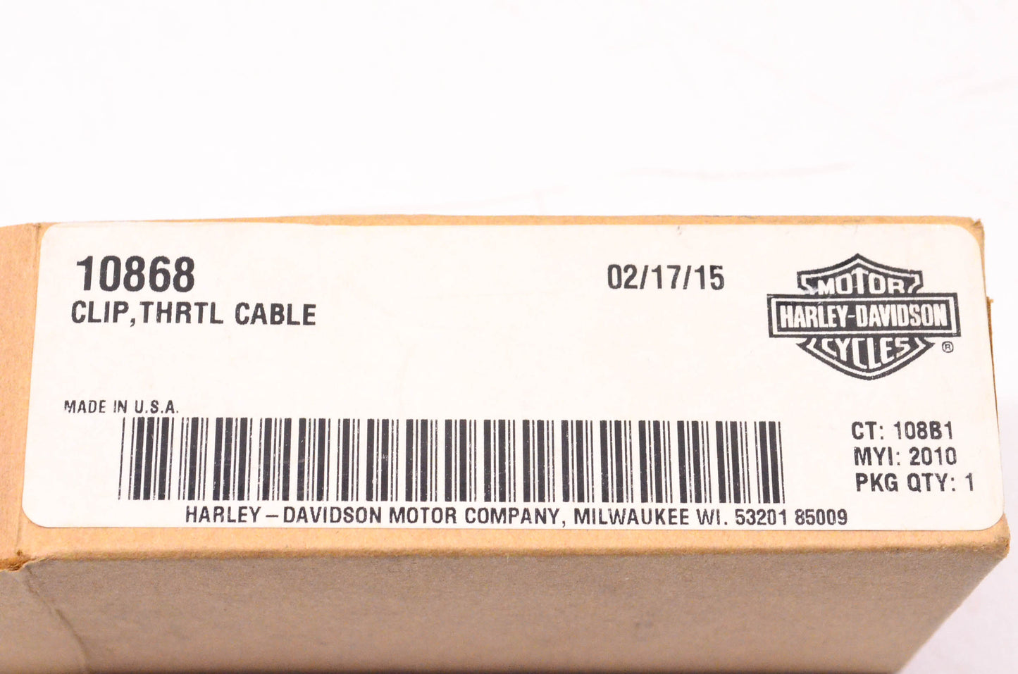 New OEM Harley-Davidson 10868 Throttle Cable Clip NOS