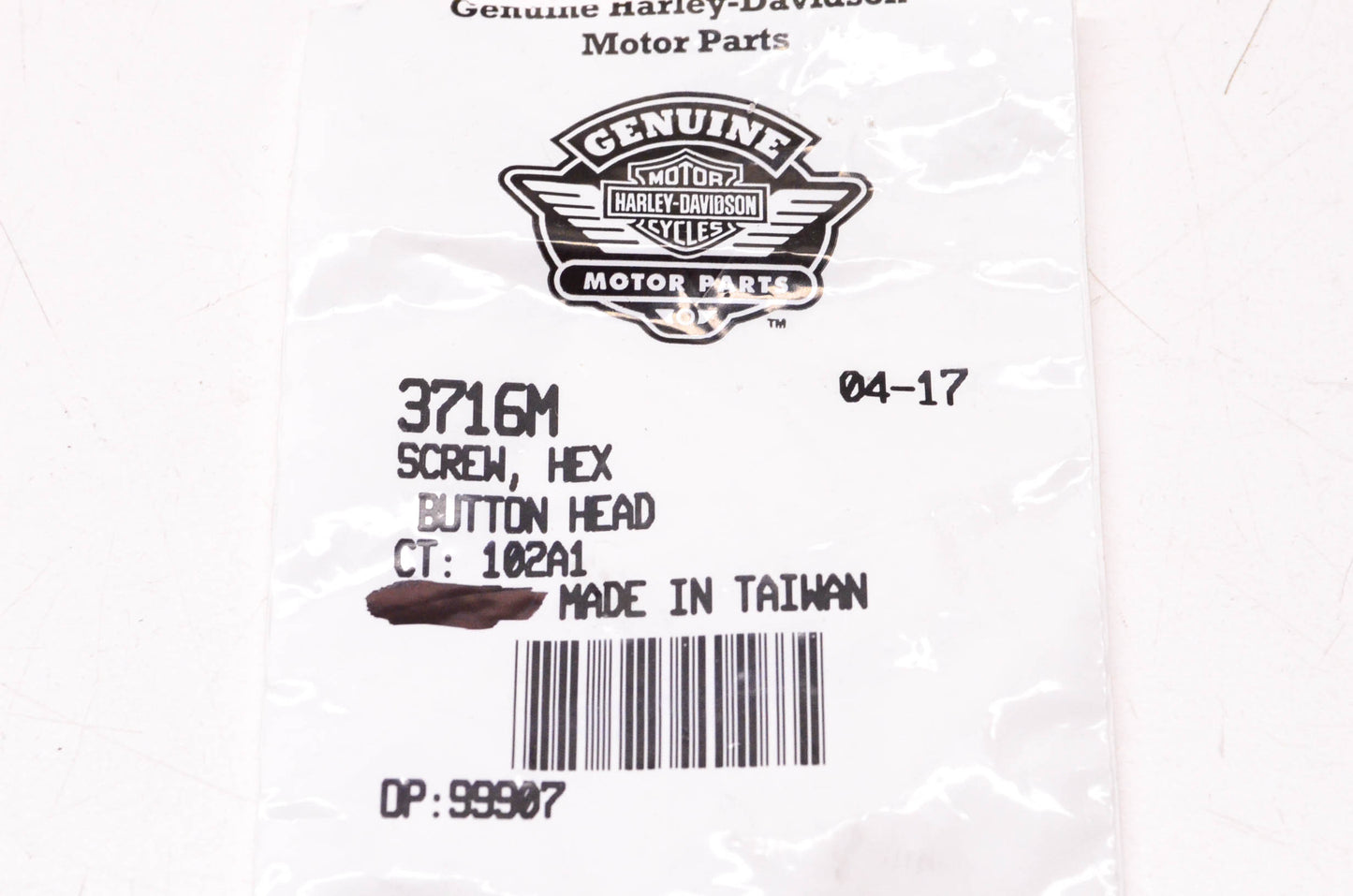 New OEM Harley-Davidson 3716M Hex Button Head Screw Qty 4 NOS