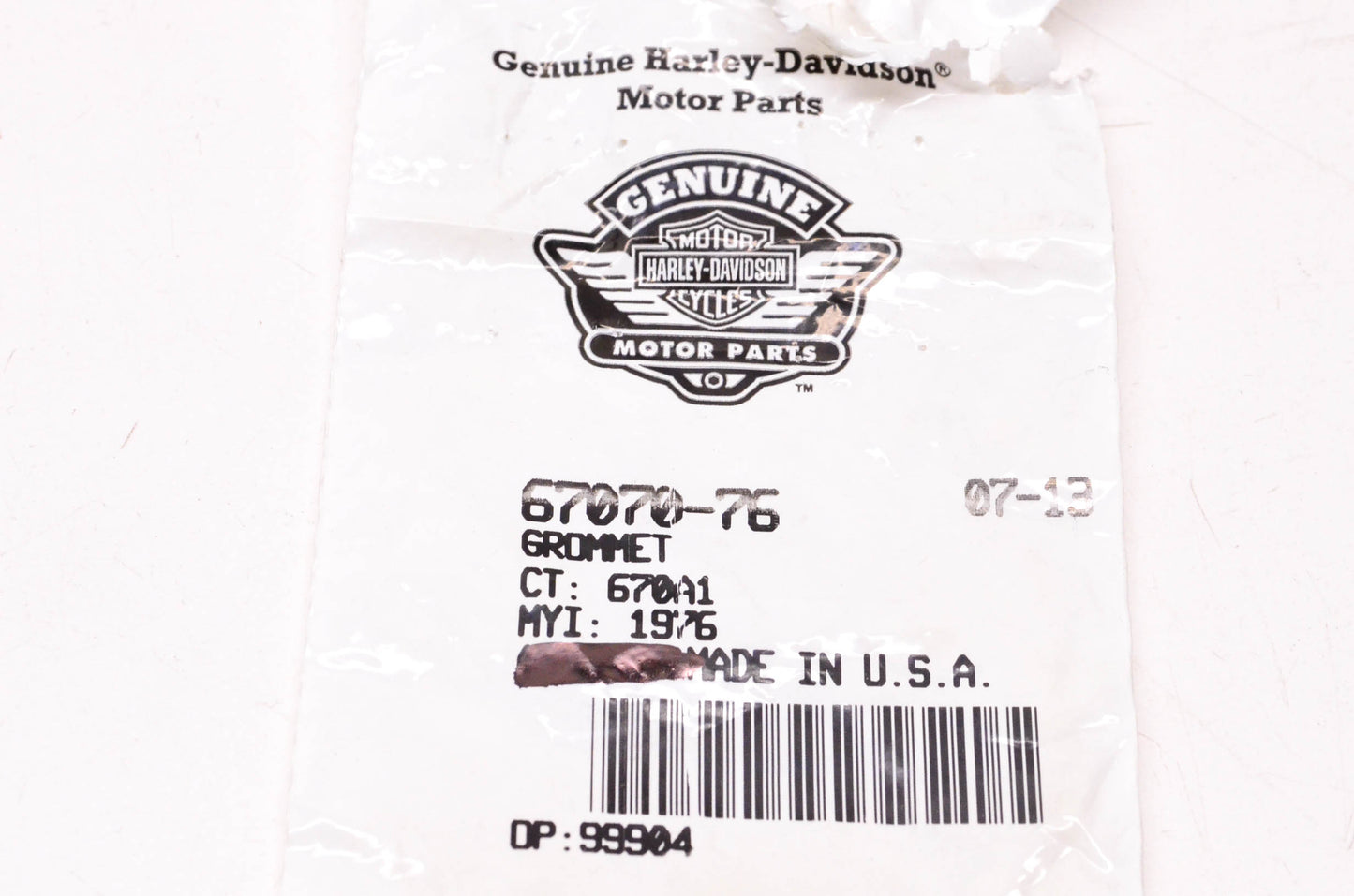 New OEM Harley-Davidson 67070-76 Grommet NOS