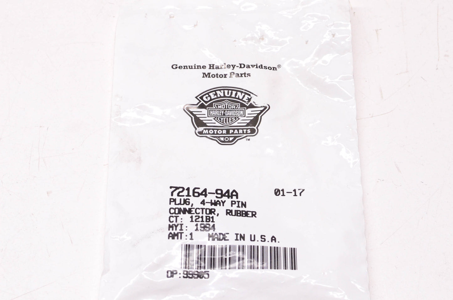 New OEM Harley-Davidson 72164-94A 4-Way Rubber Pin Connector NOS