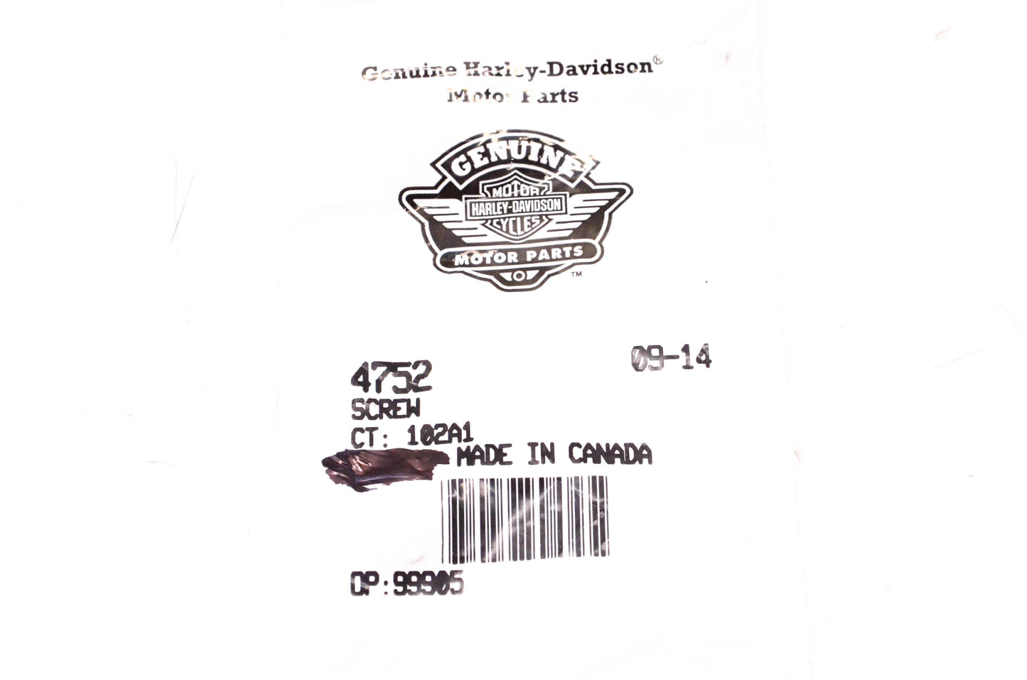 New OEM Harley-Davidson 4752 Screw NOS