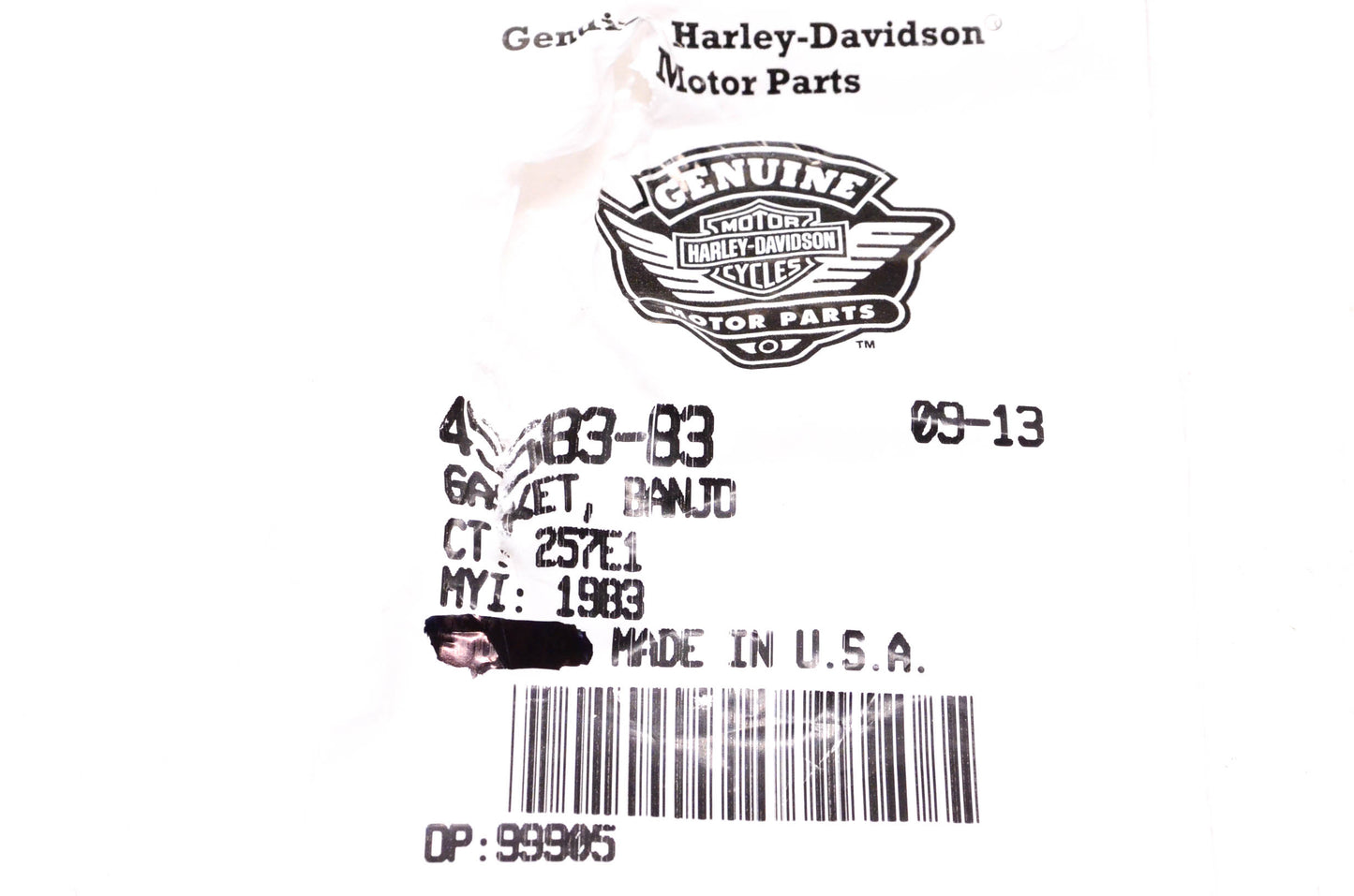 New OEM Harley-Davidson 45583-83 Banjo Gasket Qty 2 NOS