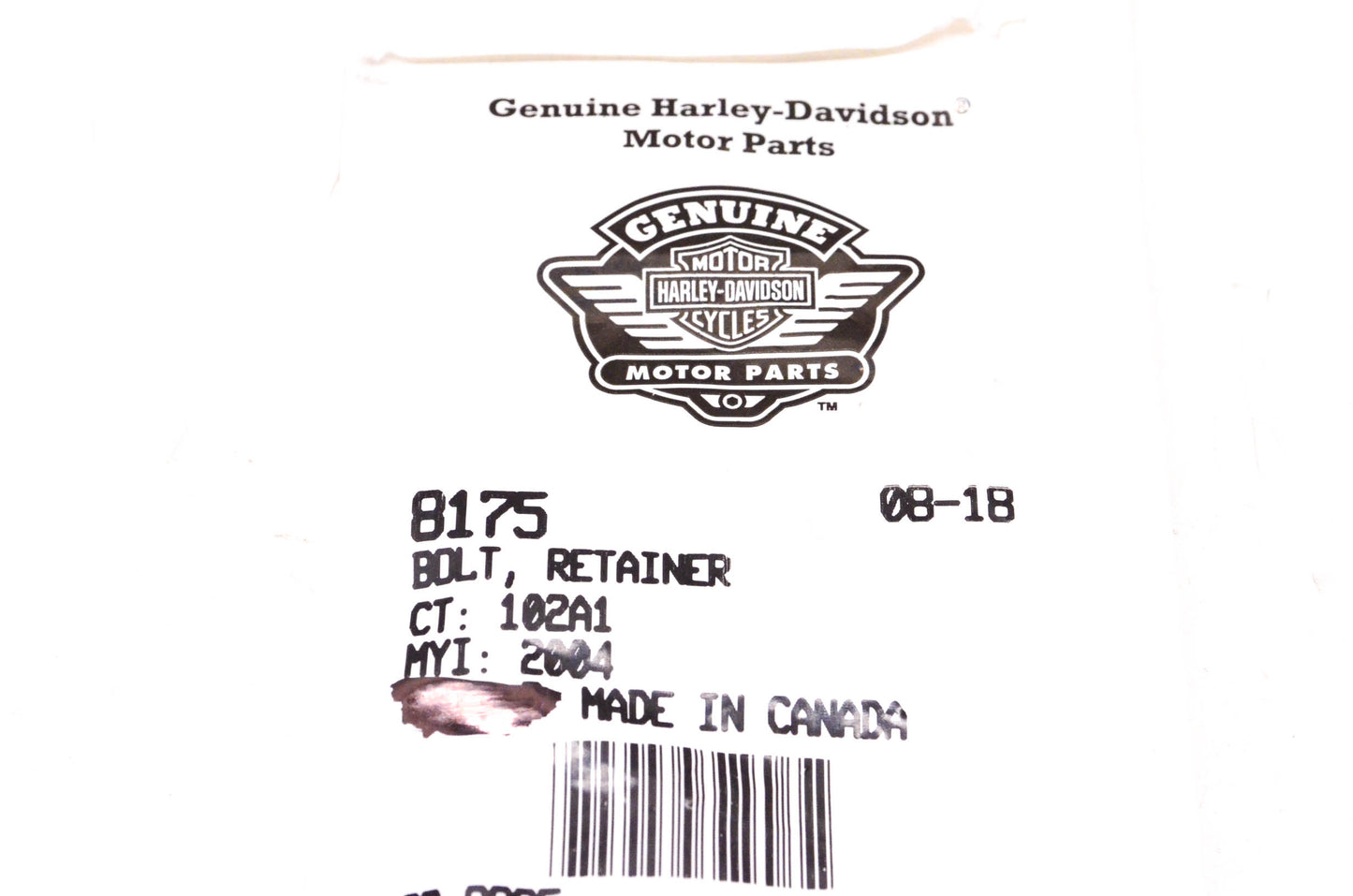New OEM Harley-Davidson 8175 Retainer Bolt NOS