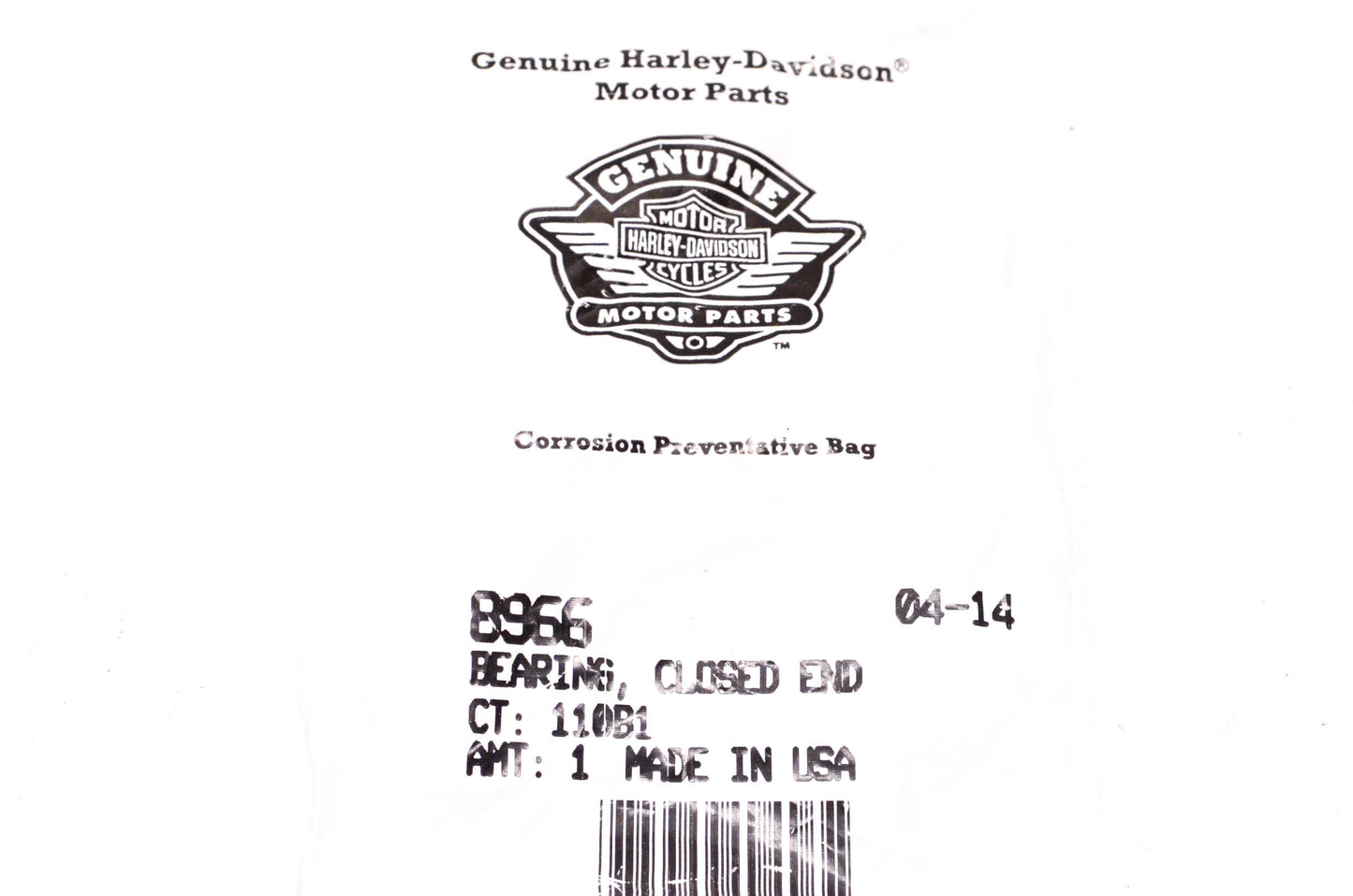 New OEM Harley-Davidson 8966 Closed End Bearing NOS